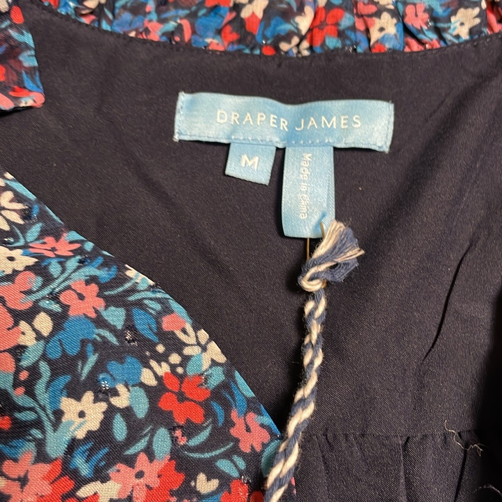 Draper James NWT Smocked Waist Shirtdress Spring Whispy Floral Summer Colorful - Picture 6 of 9